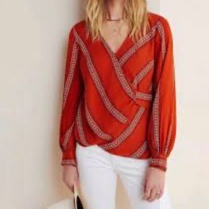 Maeve by Anthropologie Nora Surplice Blouse medium